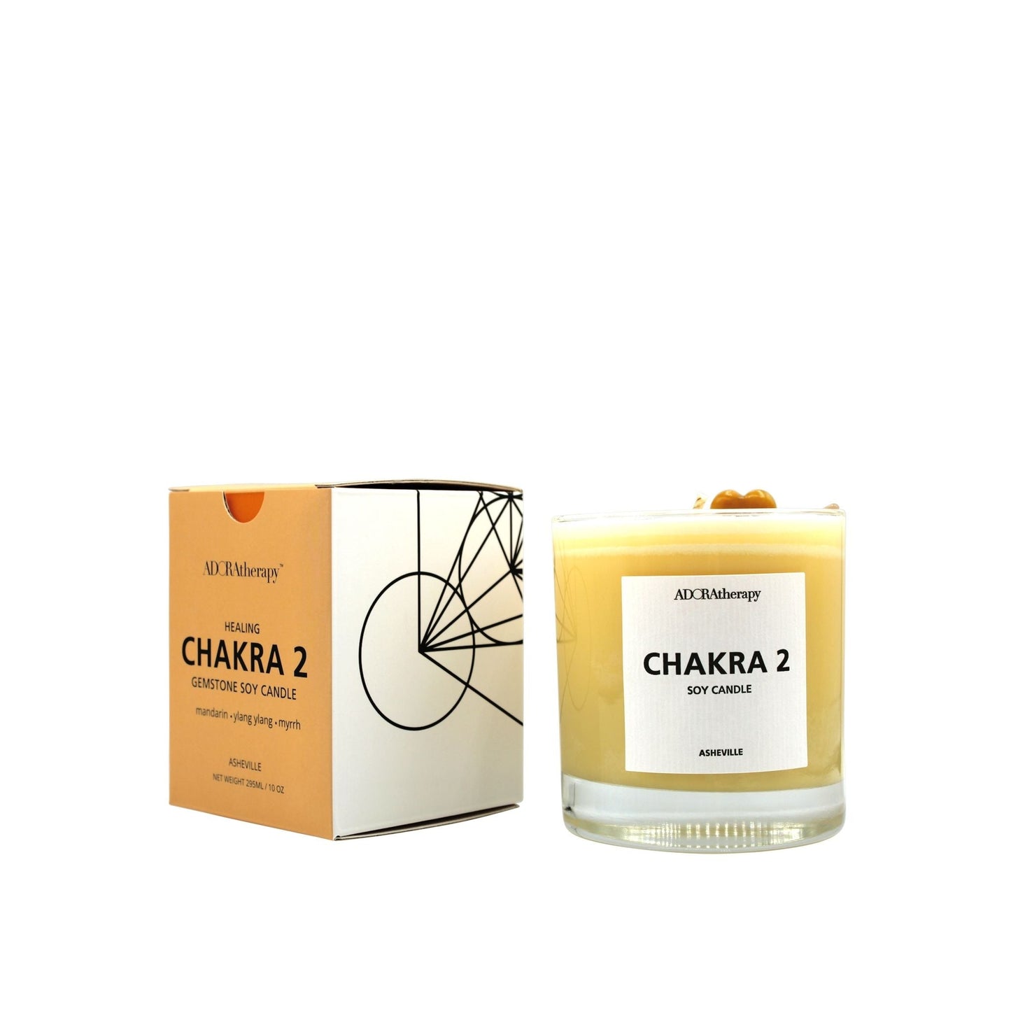 Chakra 2 Sunstone Gemstone Candle